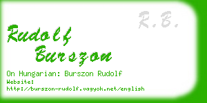 rudolf burszon business card